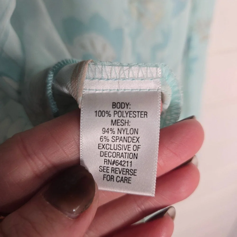 Vtg Y2K Floral Chemise Large Pastel Lace‎ Trim Nightgown Slip Dress Ethereal